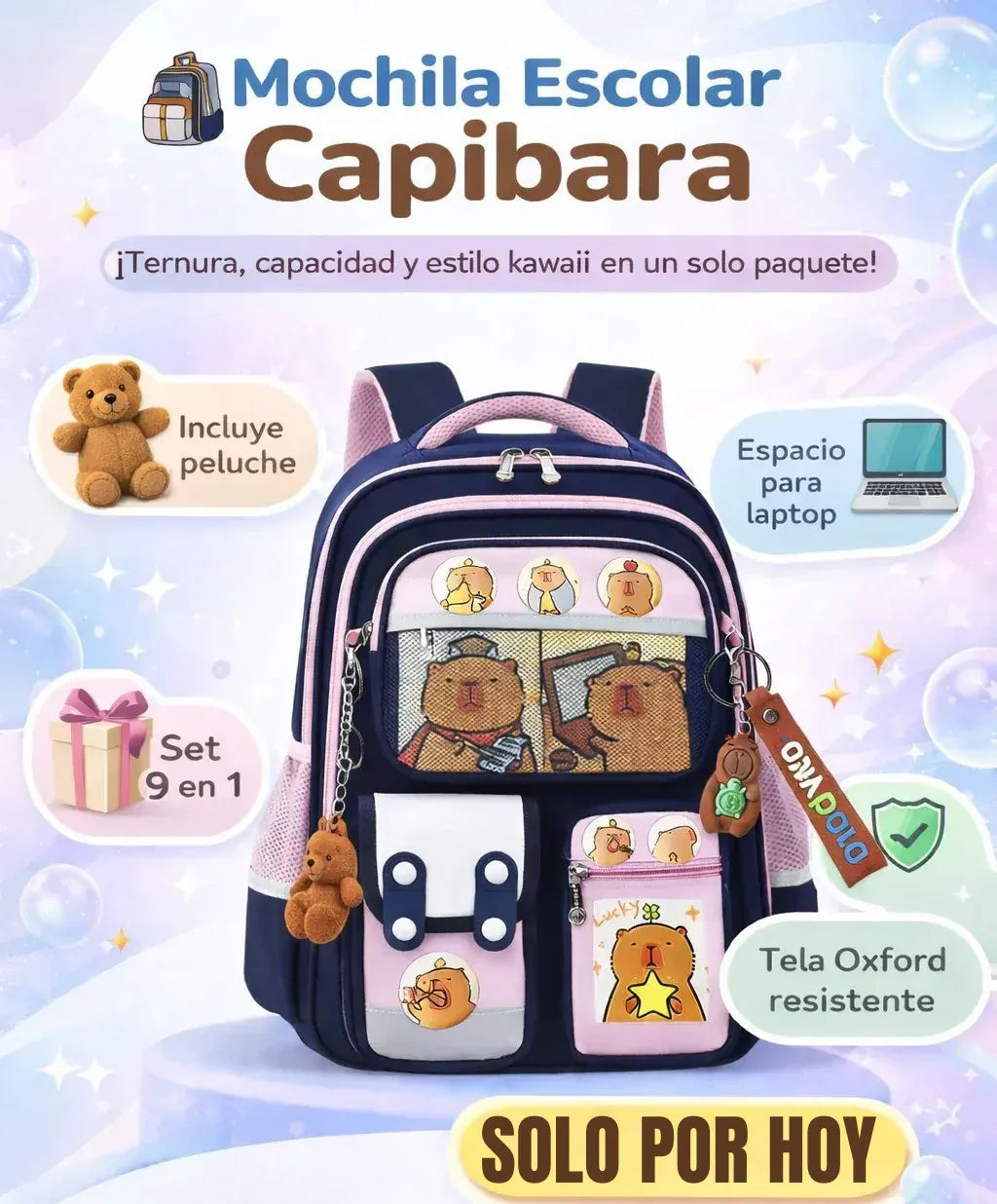 MORRAL DE CAPIBARA| iDEAL PARA ESTE REGRESO A CLASES, DÍA A DÍA O VIAJES